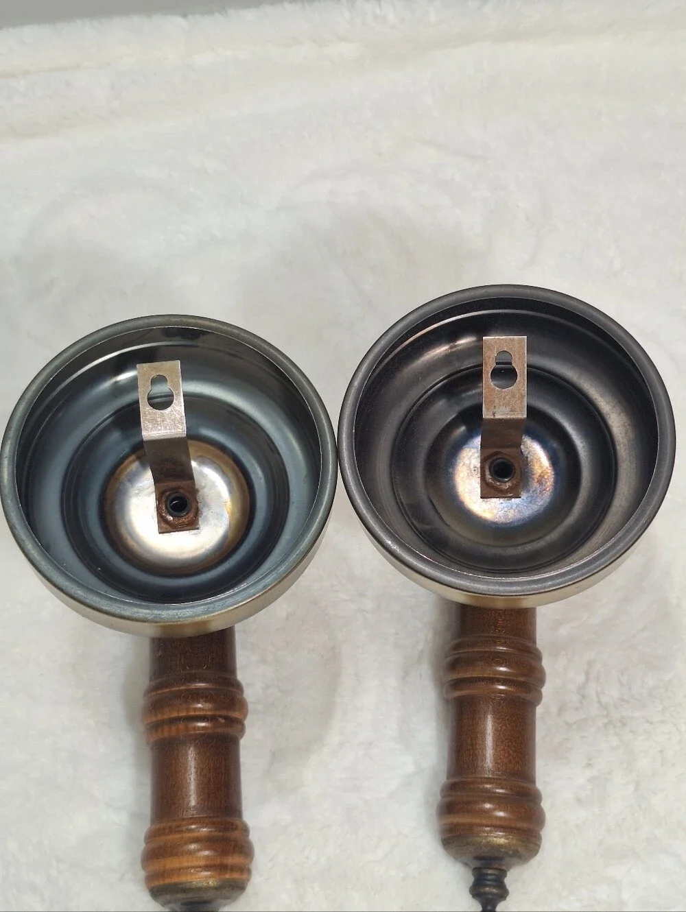 Vtg Set Of 2 Homco Wood & Antique Brass Tone Wall Sconces Candlestick Holders